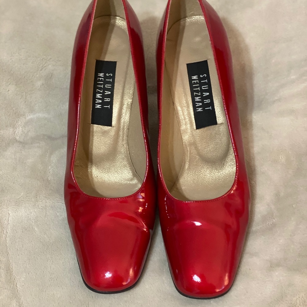 Stuart Weizmann Red Block Heels - image 2